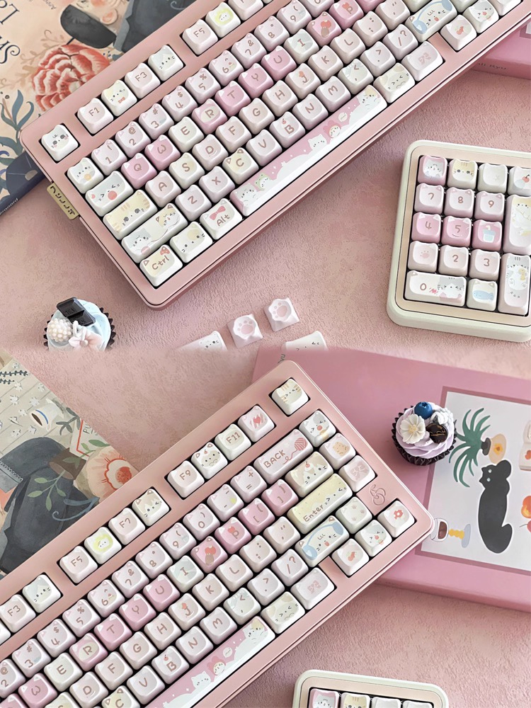 [In Stock] Kitty Squad Dye Sublimation PBT MAO Profile Keycaps