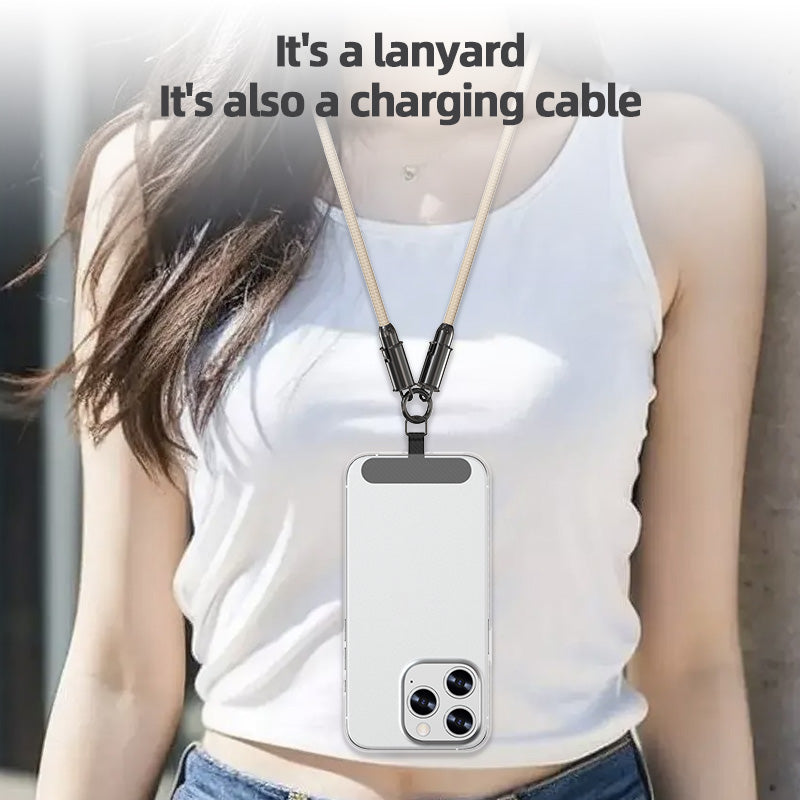 [In Stock] Cell Phone Lanyard Data Portable Charging Cable 2 in 1