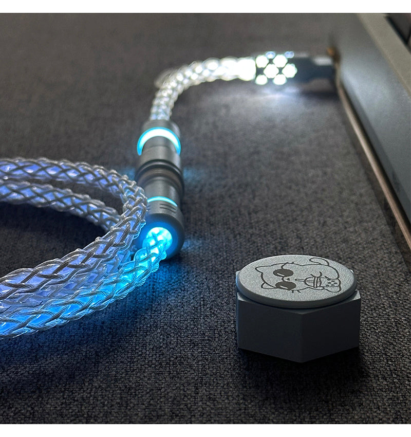 [In Stock] D29 Holiday-Single Crystal Copper Full Line Lighting White Blue Light Aviation Plug Keyboard Cable
