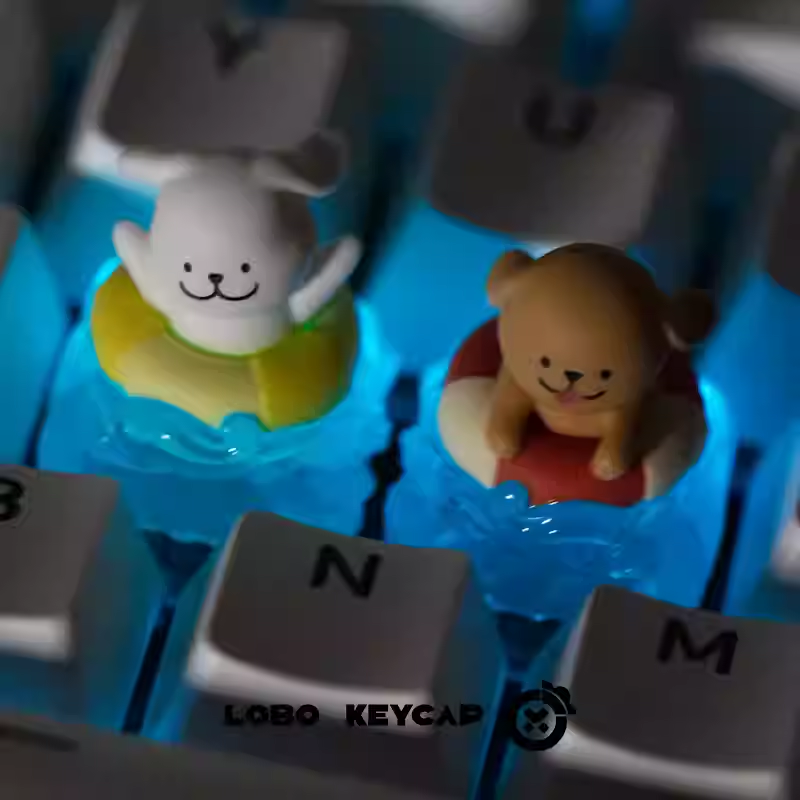 [In Stock] Maltese Puppy Life Translucent Resin Artisan Keycap