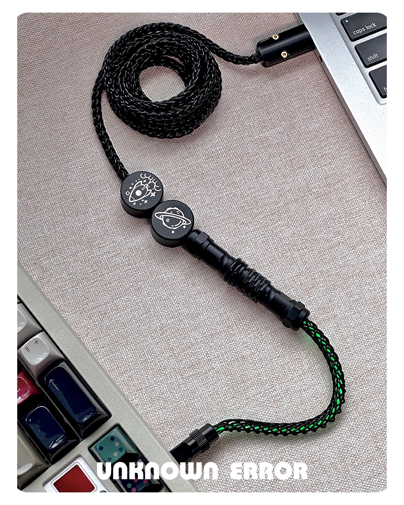 [In Stock] D06 Double Badge USB-C RGB Aviator Handmade Coiled Cable