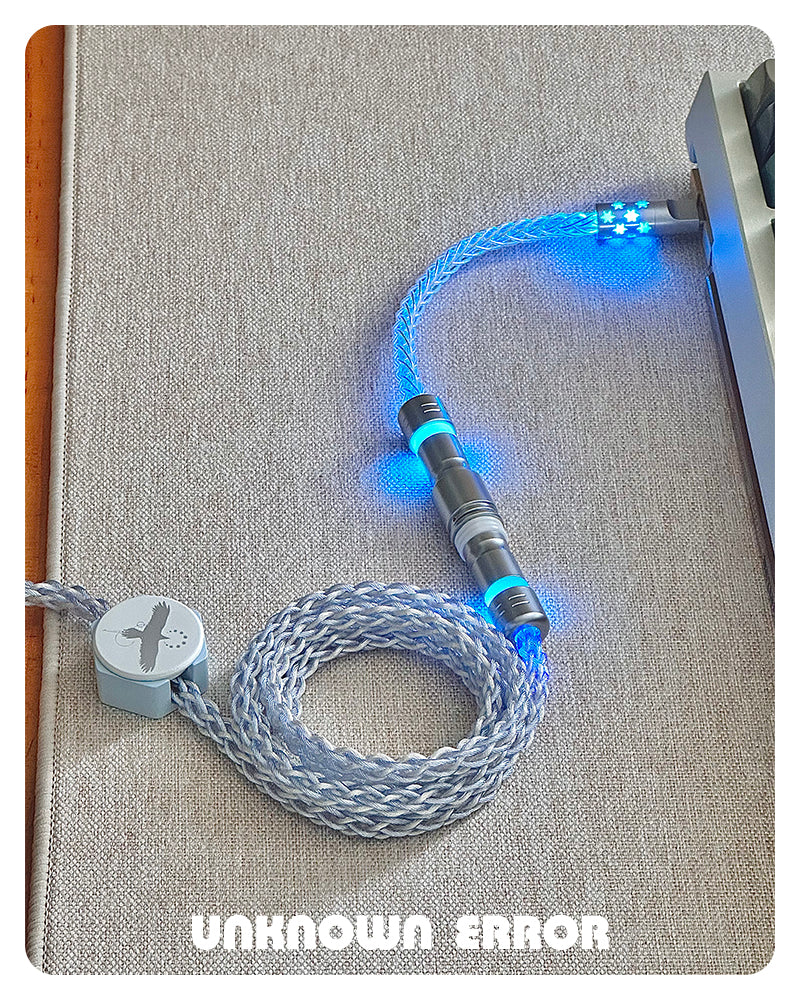 [In Stock] Blue Bird USB-C RGB Aviator Handmade Coiled Cable