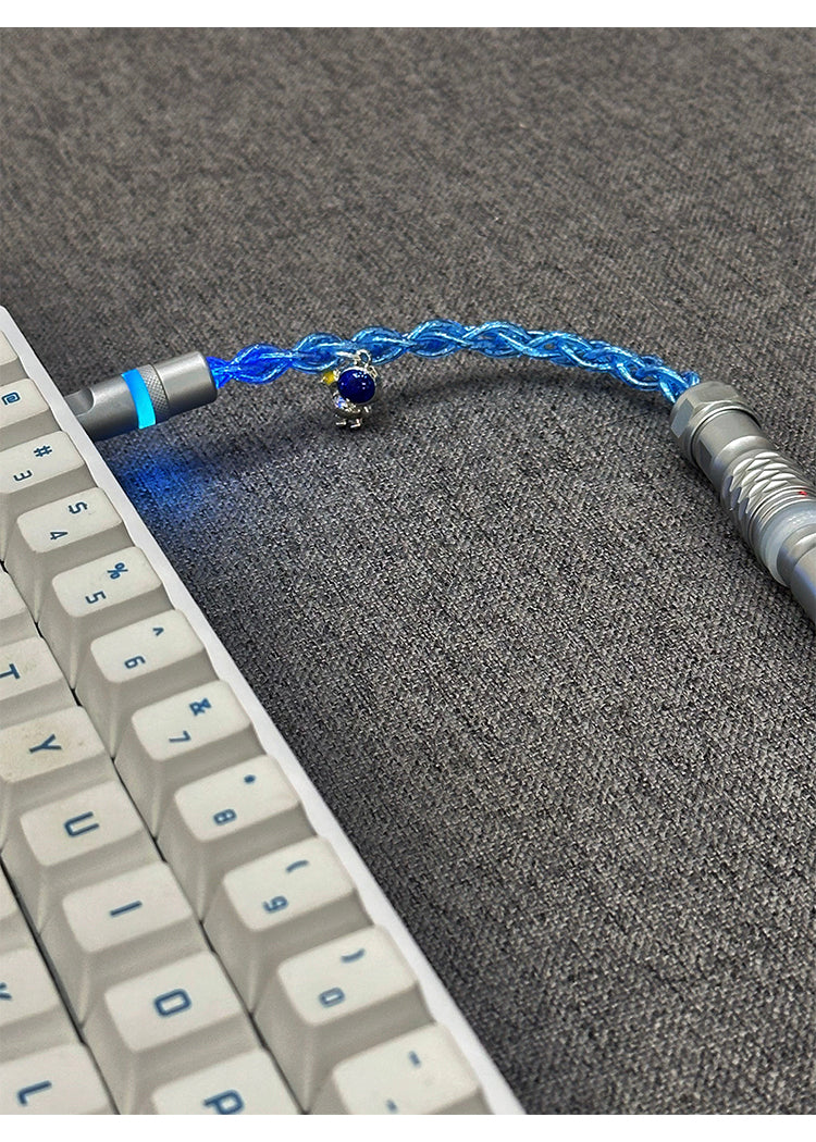 [In Stock] Astronaut Single Crystal Copper Four-Strand Aviation Plug Cable C-Port with Light Data Transmission Cable