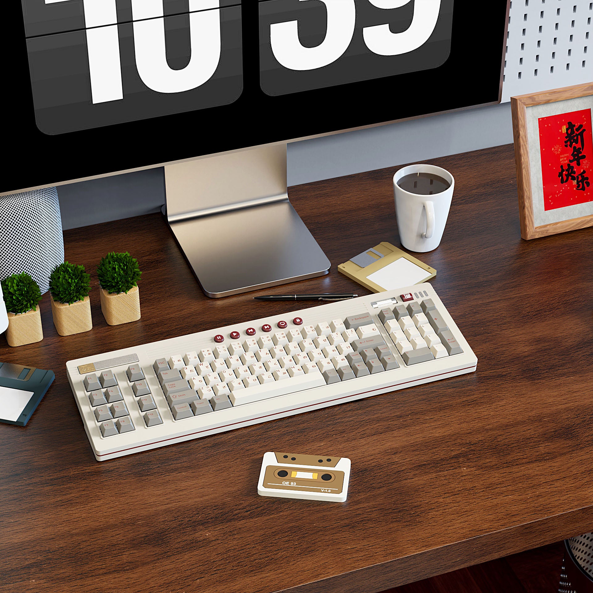 [In Stock] OE93 Wired/Wireless Retro Style Mechanical Keyboard