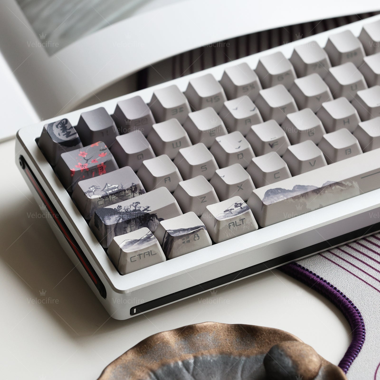 [In Stock] Peach Blossom OEM Profile Dye Sublimation PBT Shine Through Keycaps