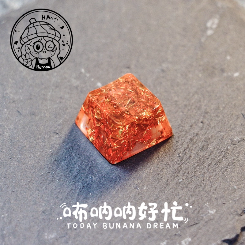 [In Stock] Gold Foil Glitter Resin Atisan Keycaps