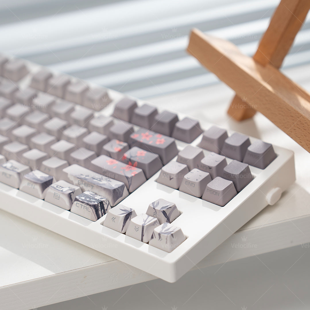 [In Stock] Peach Blossom OEM Profile Dye Sublimation PBT Shine Through Keycaps