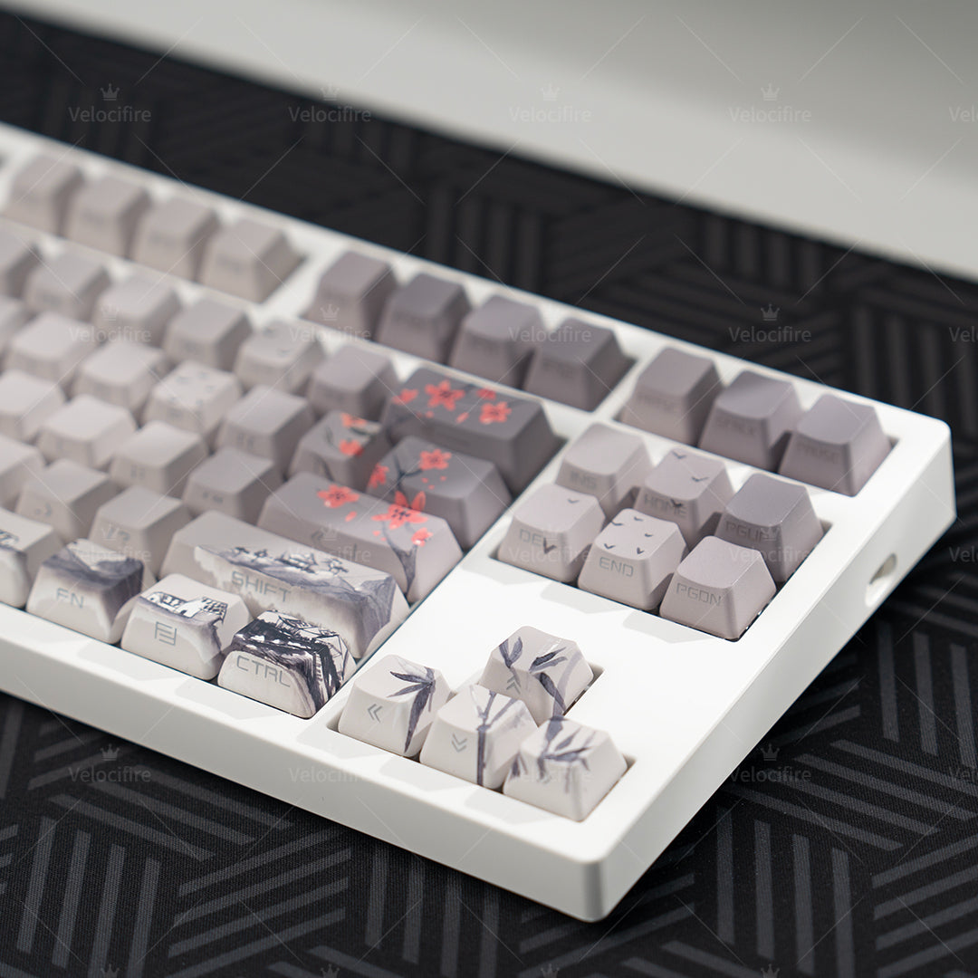 [In Stock] Peach Blossom OEM Profile Dye Sublimation PBT Shine Through Keycaps