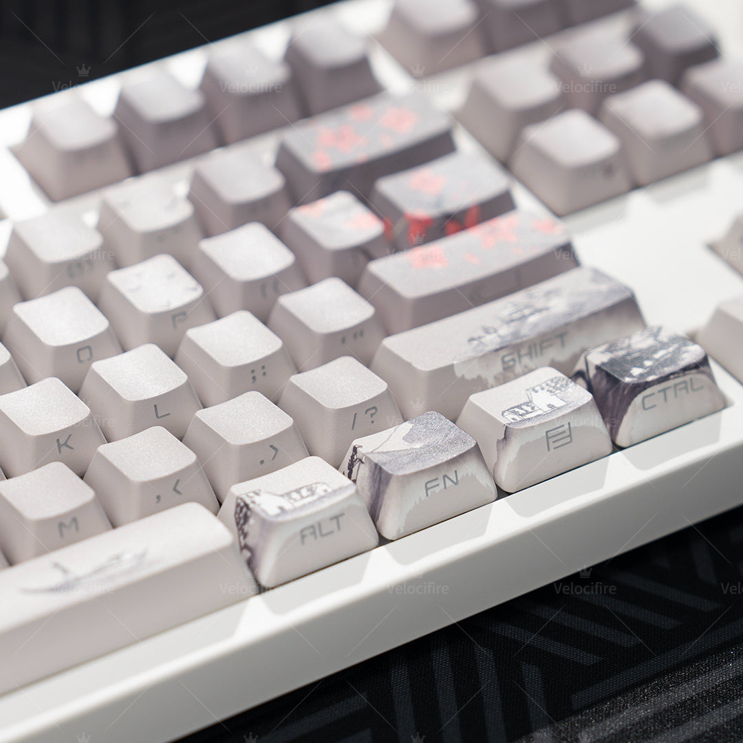 [In Stock] Peach Blossom OEM Profile Dye Sublimation PBT Shine Through Keycaps