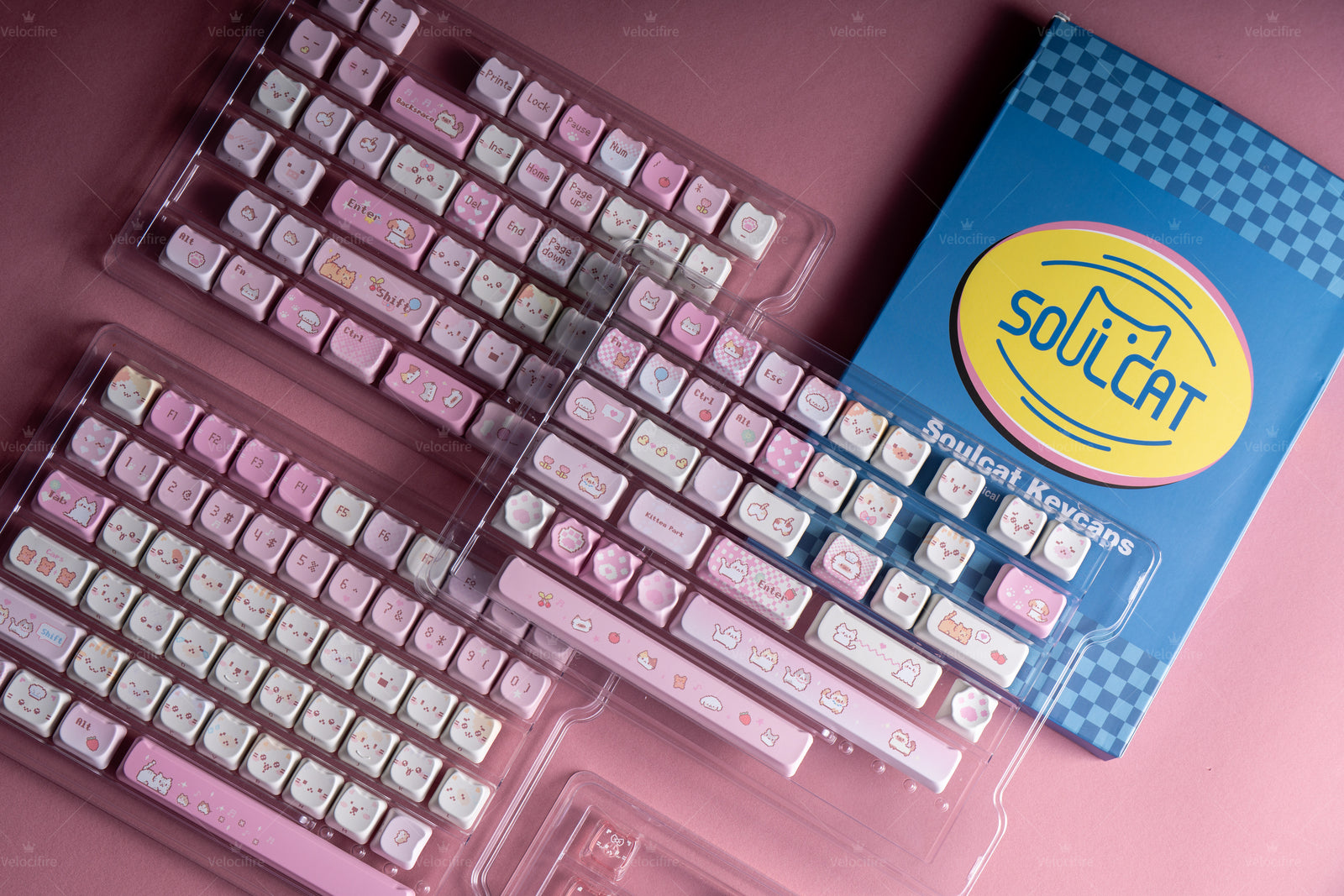 [In Stock] Pixel Meow Dye Sublimation PBT MOA Profile Keycaps