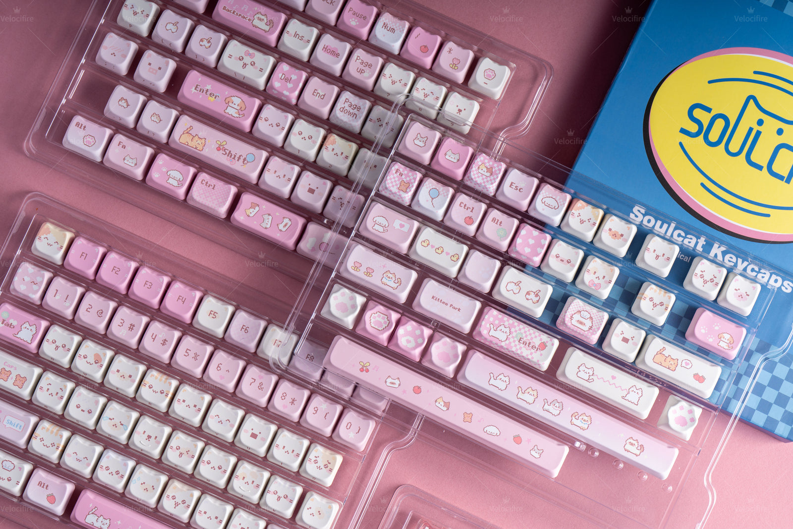 [In Stock] Pixel Meow Dye Sublimation PBT MOA Profile Keycaps