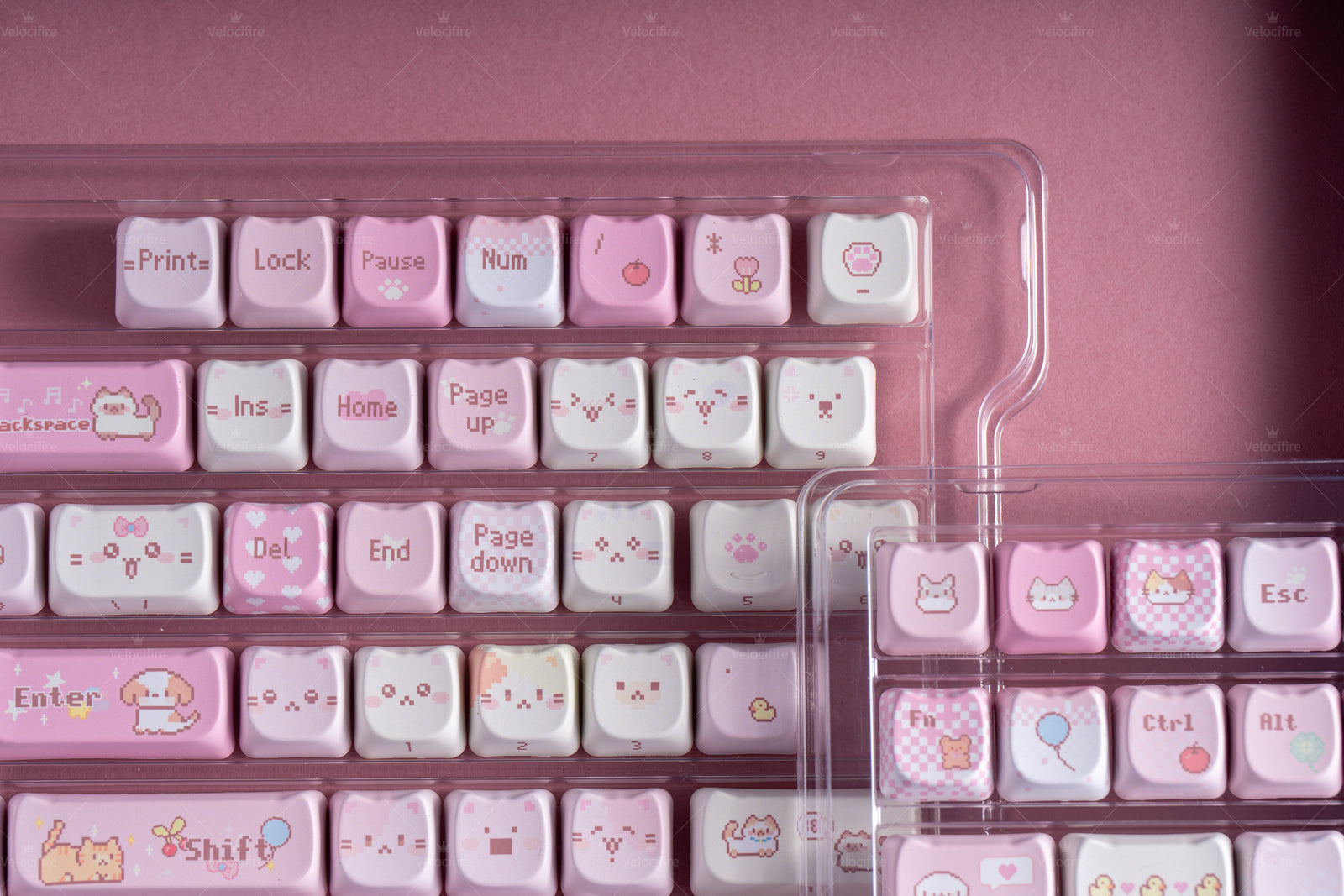 [In Stock] Pixel Meow Dye Sublimation PBT MOA Profile Keycaps