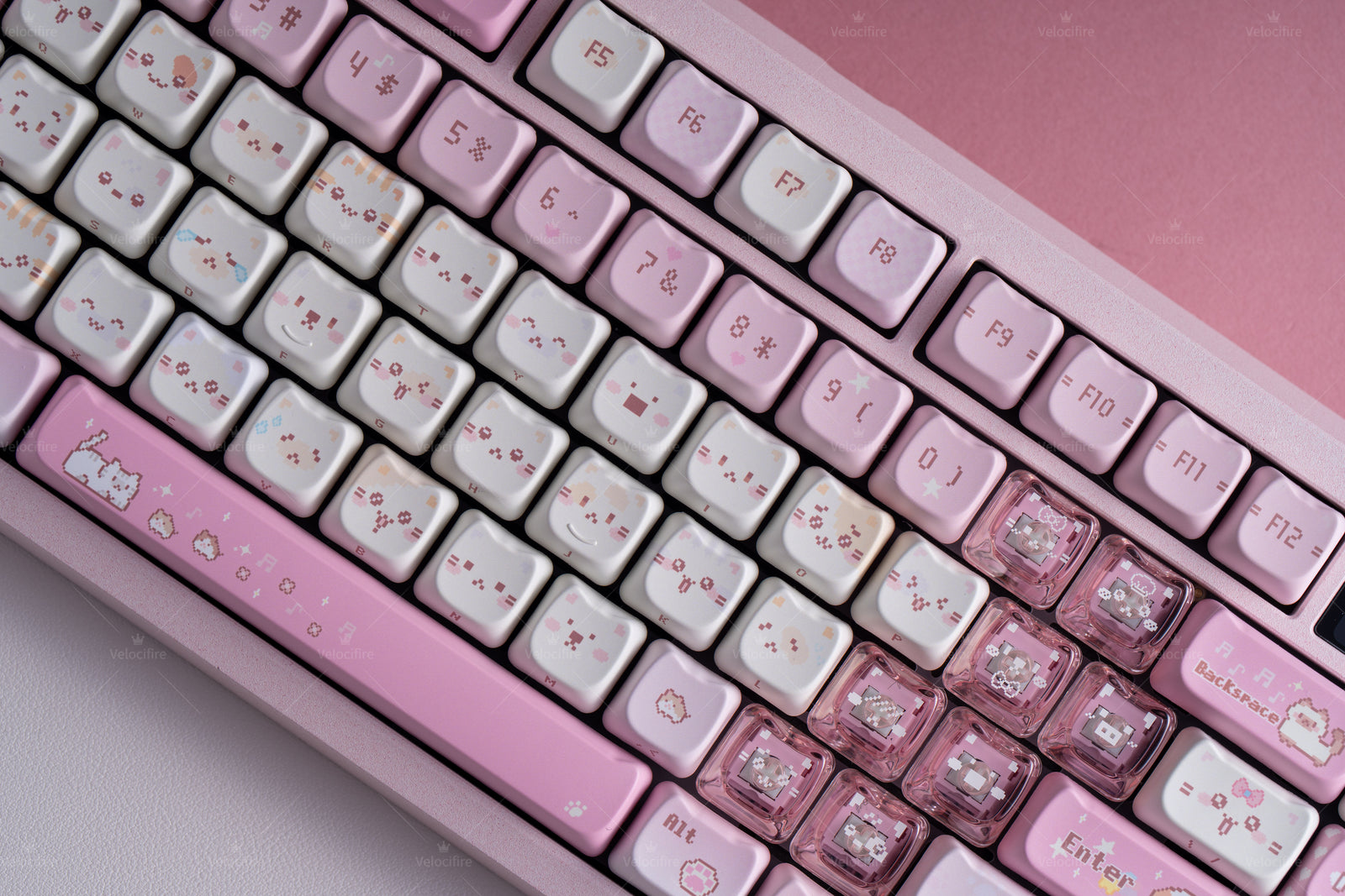 [In Stock] Pixel Meow Dye Sublimation PBT MOA Profile Keycaps