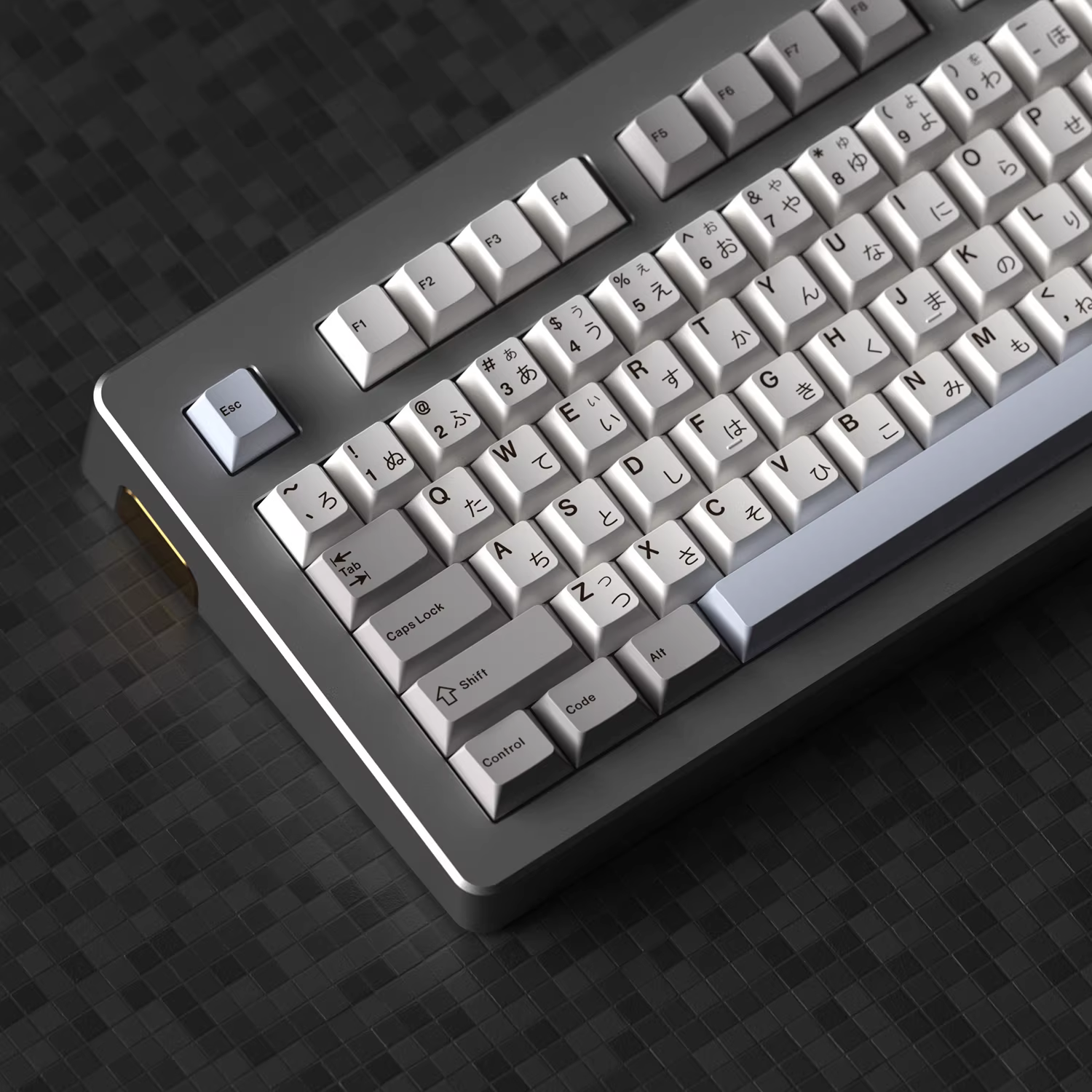 [In Stock] JKDK Light Gray-White Piano Piece PBT Dye Sublimation, Cherry Keycap