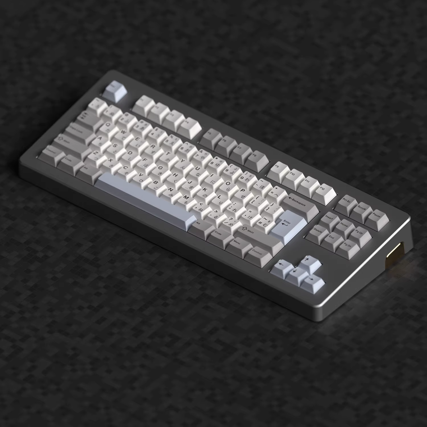 [In Stock] JKDK Light Gray-White Piano Piece PBT Dye Sublimation, Cherry Keycap
