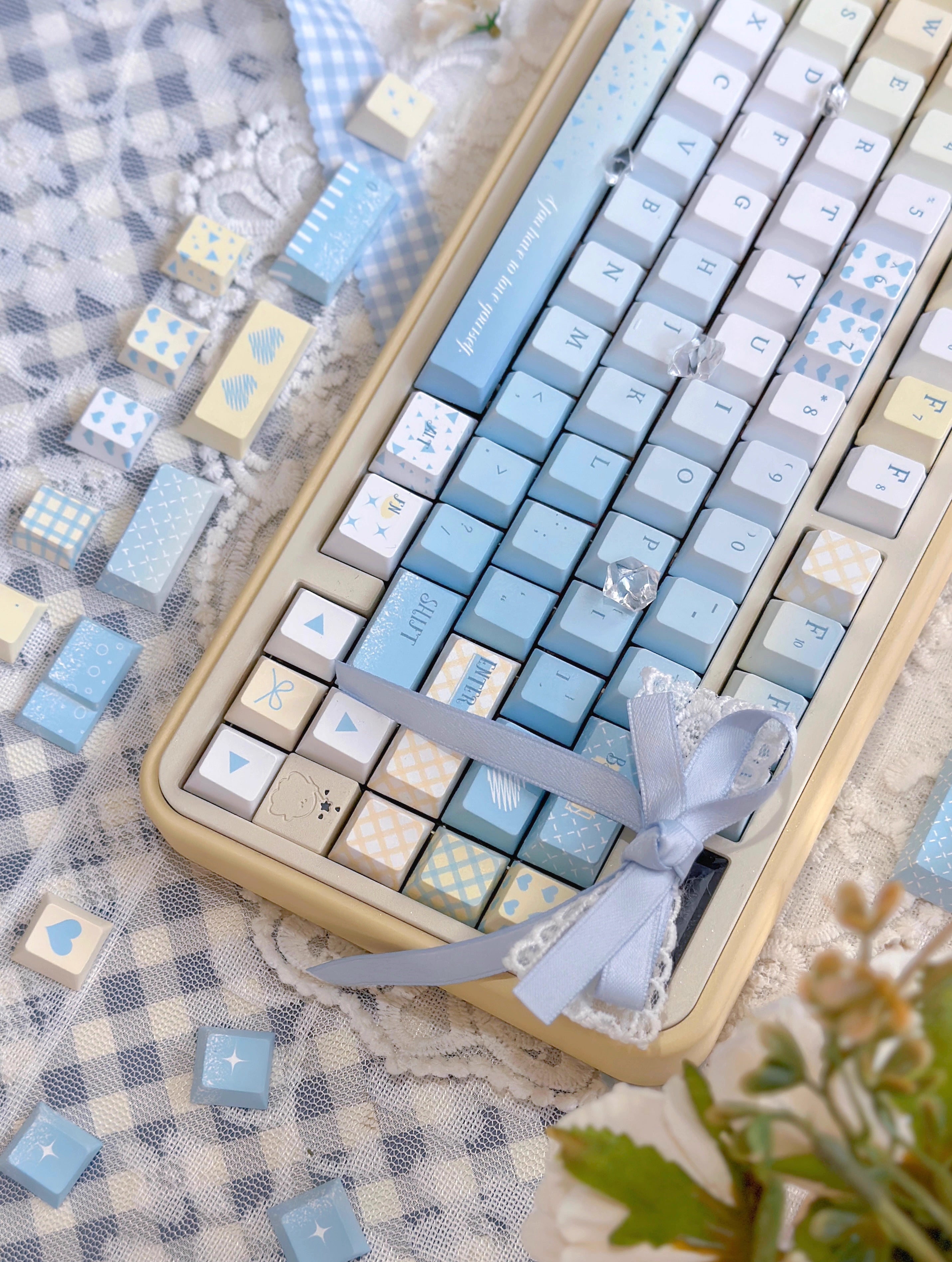 [In Stock] 70% Blue Dye Sublimation PBT Cherry Profile Keycaps