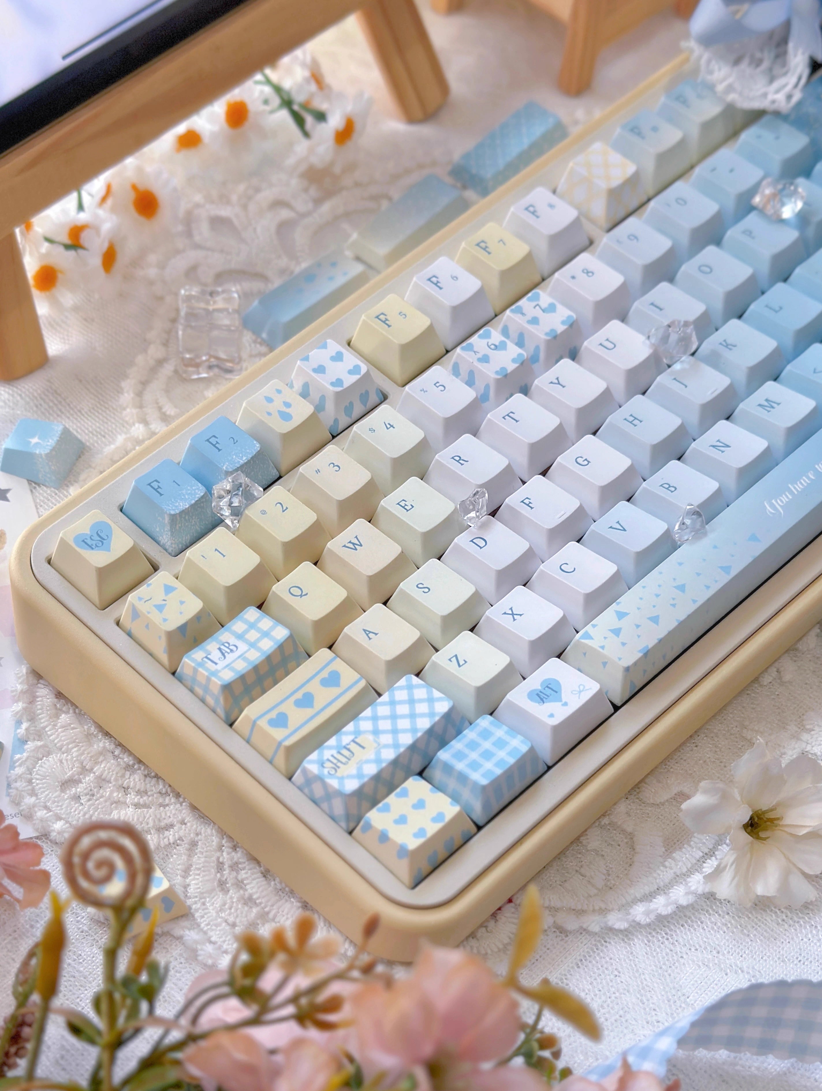 [In Stock] 70% Blue Dye Sublimation PBT Cherry Profile Keycaps