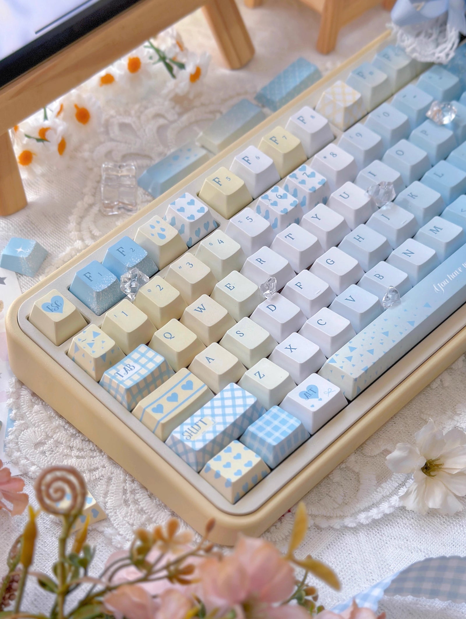 [In Stock] 70% Blue Dye Sublimation PBT Cherry Profile Keycaps