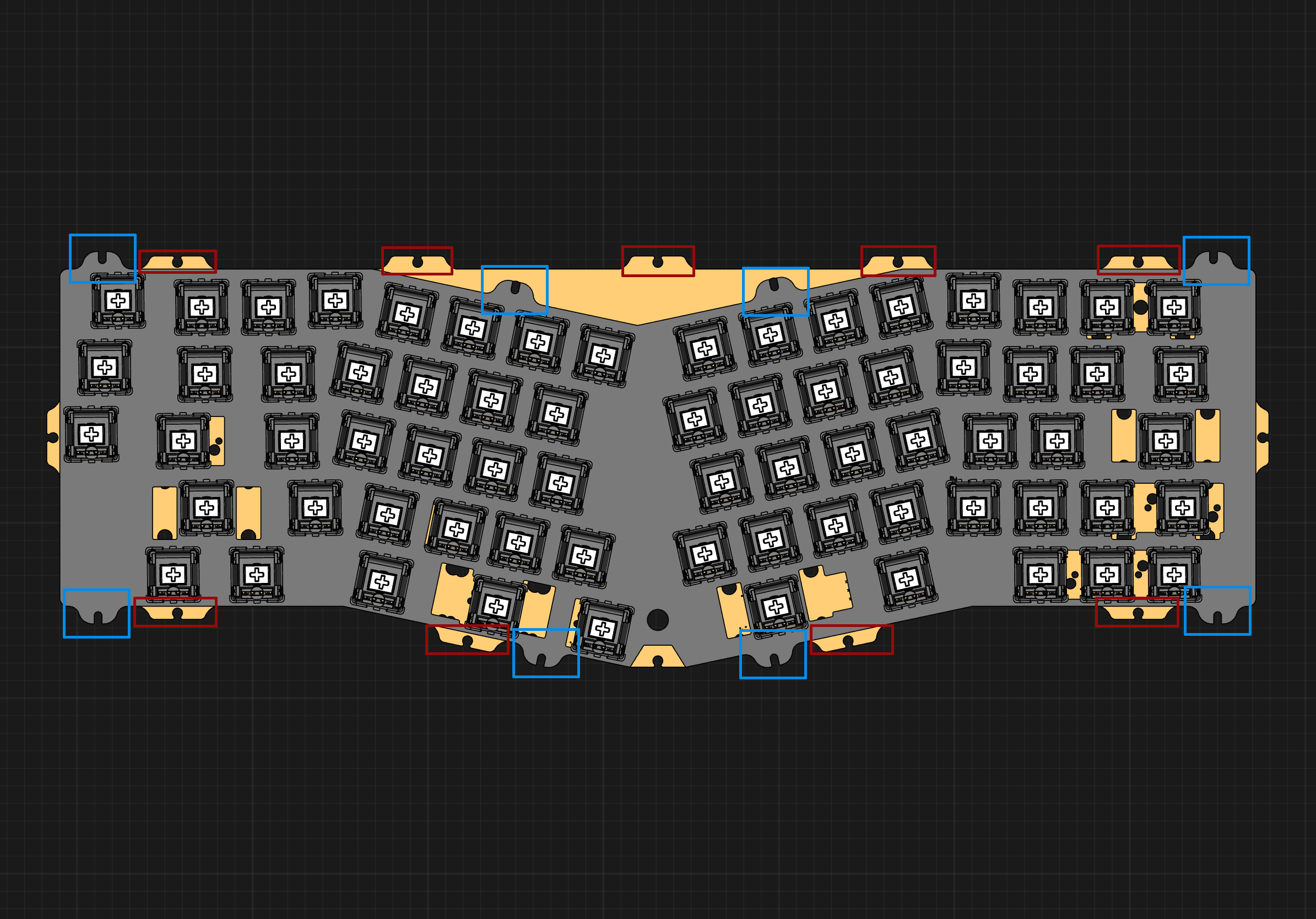 KEYLICE - ALICE 65% LAYOUT, DUAL-MODE PCB, MULTI-MOUNT, EXCELLENT SURFACE PROCESS