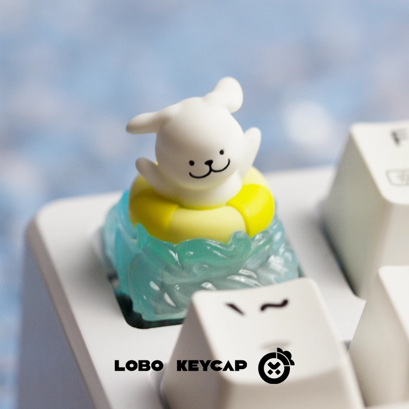 [In Stock] Maltese Puppy Life Translucent Resin Artisan Keycap