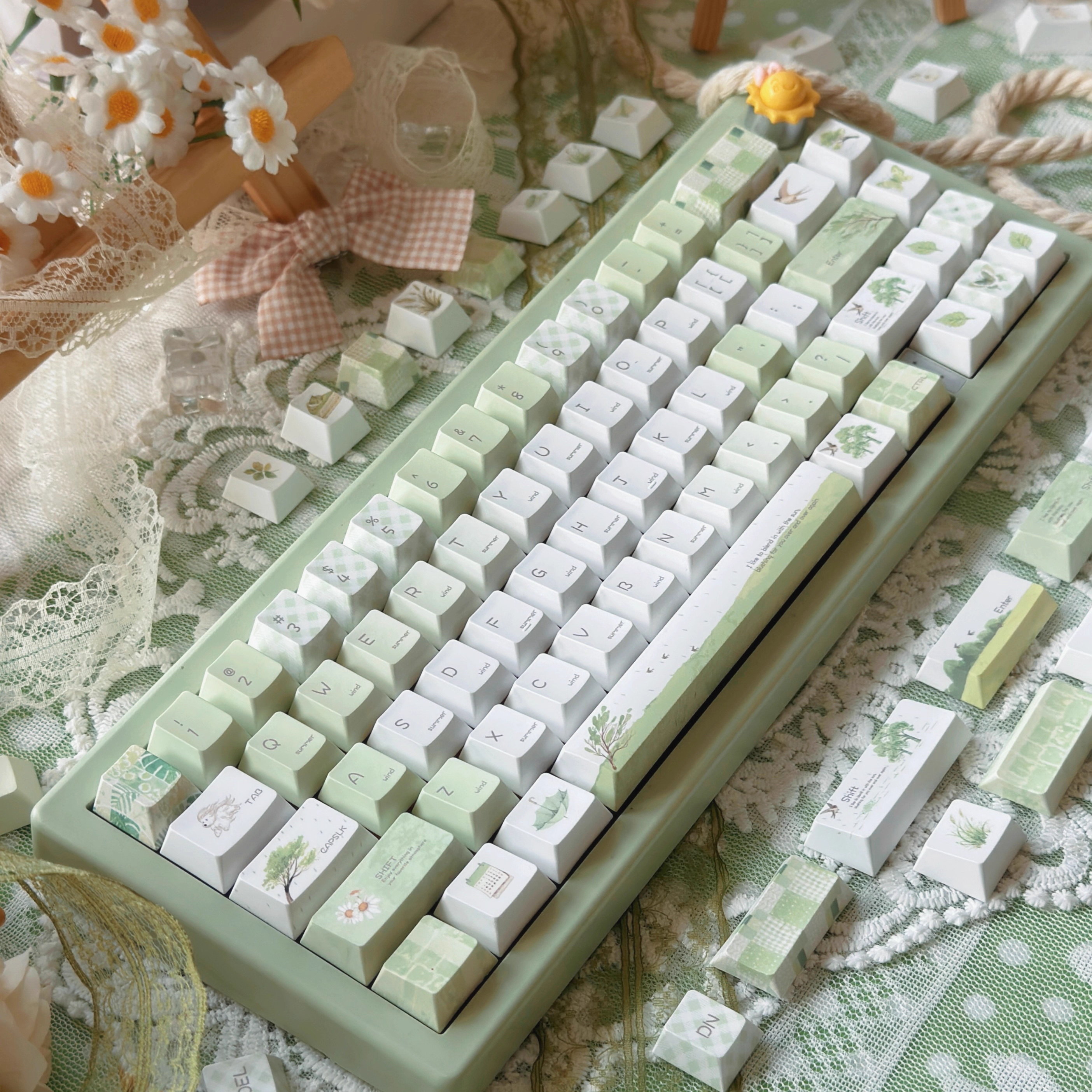 [In Stock] Summer Rain Dye Sublimation PBT Cherry Profile Keycaps
