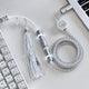 [In Stock] White Fox USB-C RGB Aviator Handmade Coiled Cable