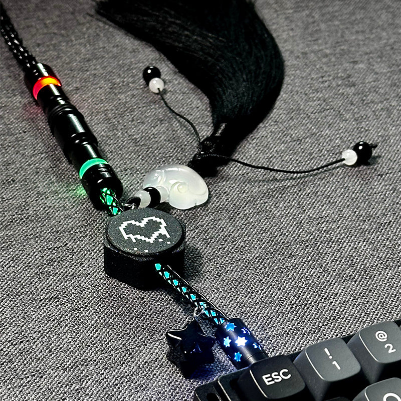 [In Stock] Ink Black USB-C RGB Aviator Handmade Coiled Cable