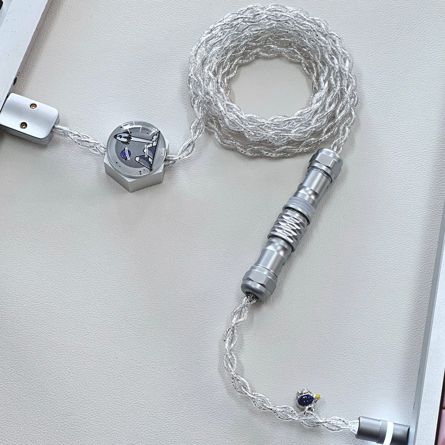 [In Stock] Astronaut Single Crystal Copper Four-Strand Aviation Plug Cable C-Port with Light Data Transmission Cable