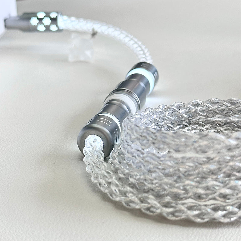 [In Stock] White Fox USB-C RGB Aviator Handmade Coiled Cable