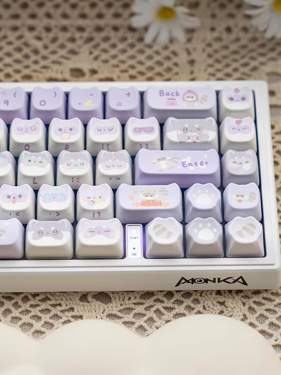 [In Stock] Raccoon Squadron Dye Sublimation PBT MAO Profile Keycaps