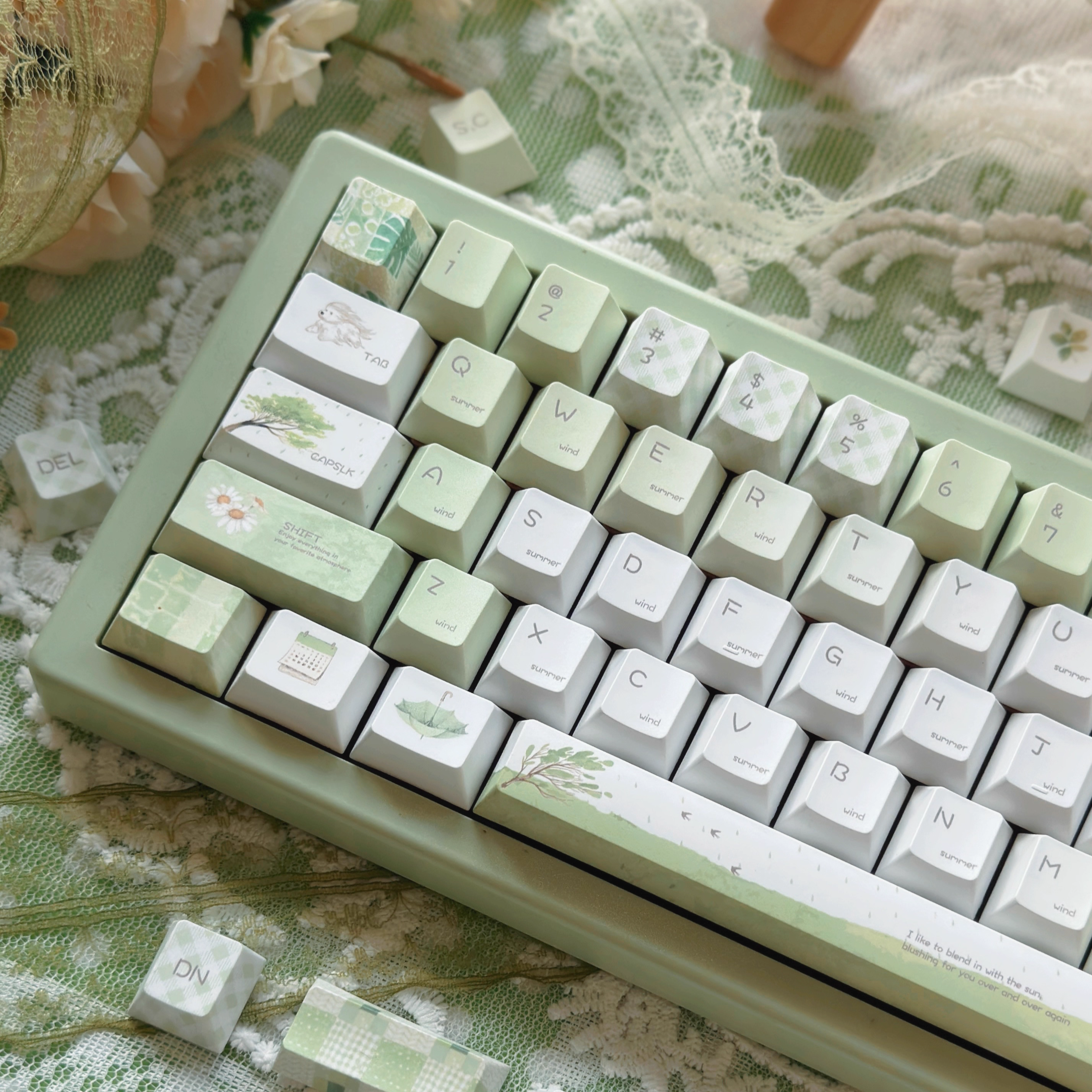 [In Stock] Summer Rain Dye Sublimation PBT Cherry Profile Keycaps