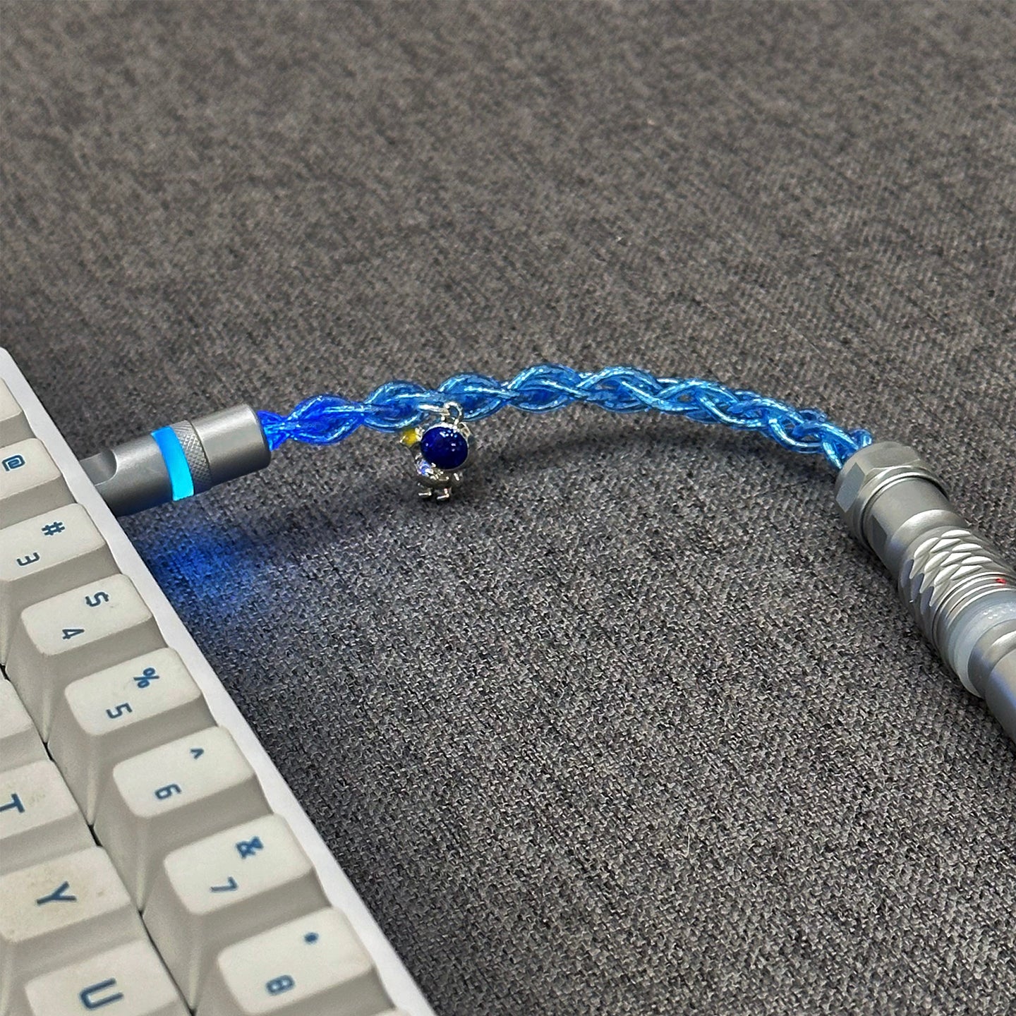 [In Stock] Astronaut Single Crystal Copper Four-Strand Aviation Plug Cable C-Port with Light Data Transmission Cable