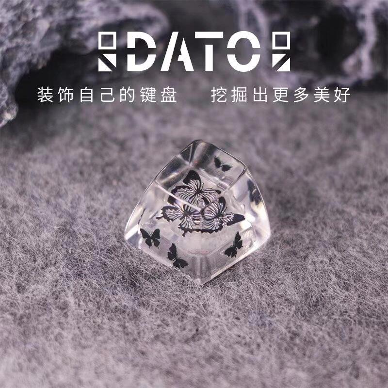 [In Stock] Butterfly Translucent Glitter Resin SA/OEM Profile Artisan Keycaps