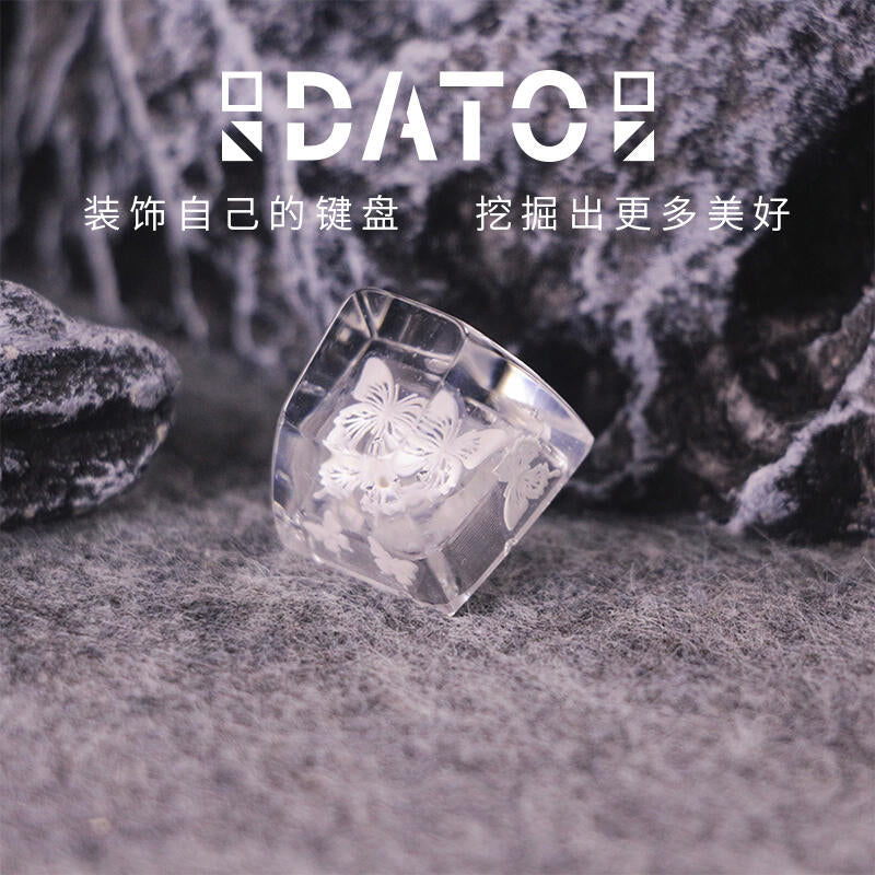 [In Stock] Butterfly Translucent Glitter Resin SA/OEM Profile Artisan Keycaps
