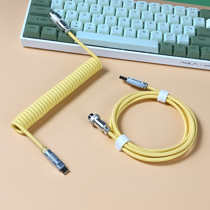 마카롱 수제 기계식 키보드 코일 USB-C 케이블 