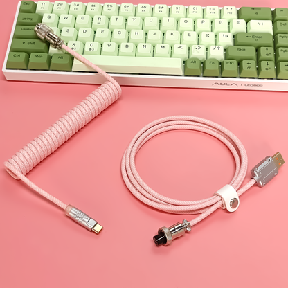 마카롱 수제 기계식 키보드 코일 USB-C 케이블 